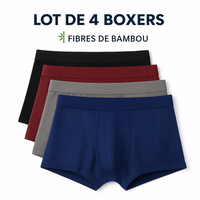 Lot de 4 Boxers Homme en Bambou – Ultra Confort & Respirants